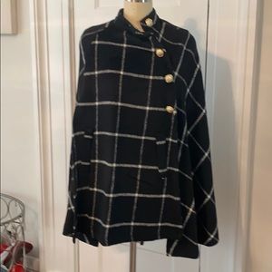 Black plaid cape